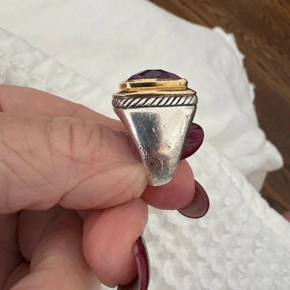 David Yurman❌NOT AVAILABLE❌Gold & Sterling Silver Ring with Amethyst Gemstone - Picture 11 of 16